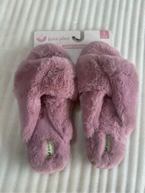 Honeydew Intimates Plush Slip-On Slippers - Light Pink